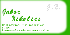 gabor nikolics business card